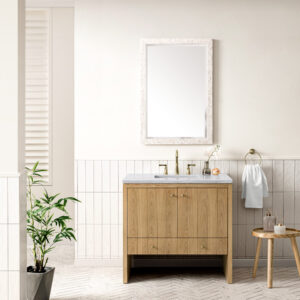 Hudson 36" Single Vanity Cabinet, Light Natural Oak