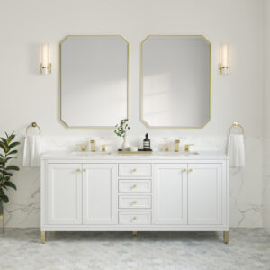 Chicago 72" Double Vanity Cabinet, Glossy White